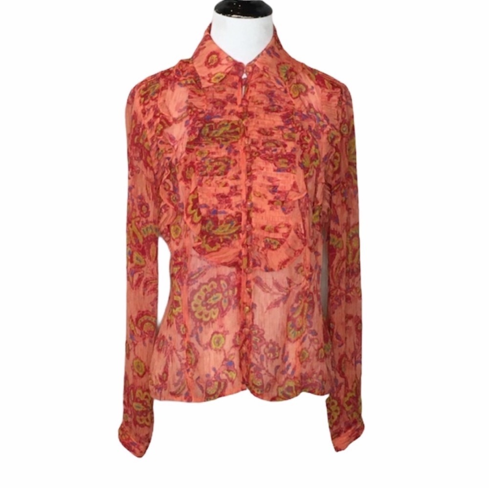 ETCETERA 100%silk blouse button down